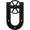 Ekena Millwork Premium Wagon Wheel Horseshoe Roller Hanger w/ Bolts for Barn Door for 1 3/8" Doors, Black GB60013R2WBL - alternate 1